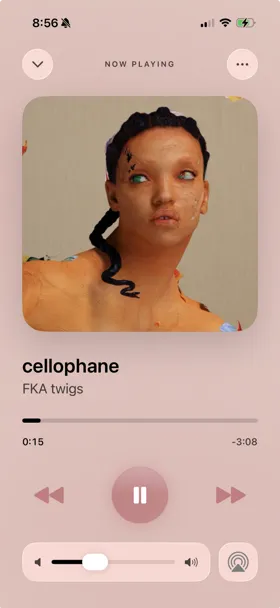 Marquee Apple Music player Now Playing screen with a custom theme